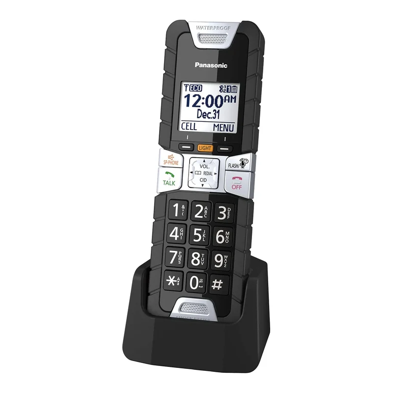 Panasonic Rugged Cordless Phone Handset Accessory Compatible with TGF5x, TGD5x and TGF24x Series Cordless Phone Systems – KX-TGTA61B (Black)