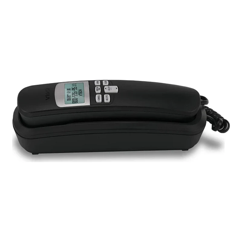 VTech CD1113 Trim style Telephone with Caller ID/Call Waiting, No AC Power Required, Easy-wall-mount, 13 Speed Dial Keys, Last Number Redial, Mute, Flash, Volume Control, Hearing Aid Compatible, Black