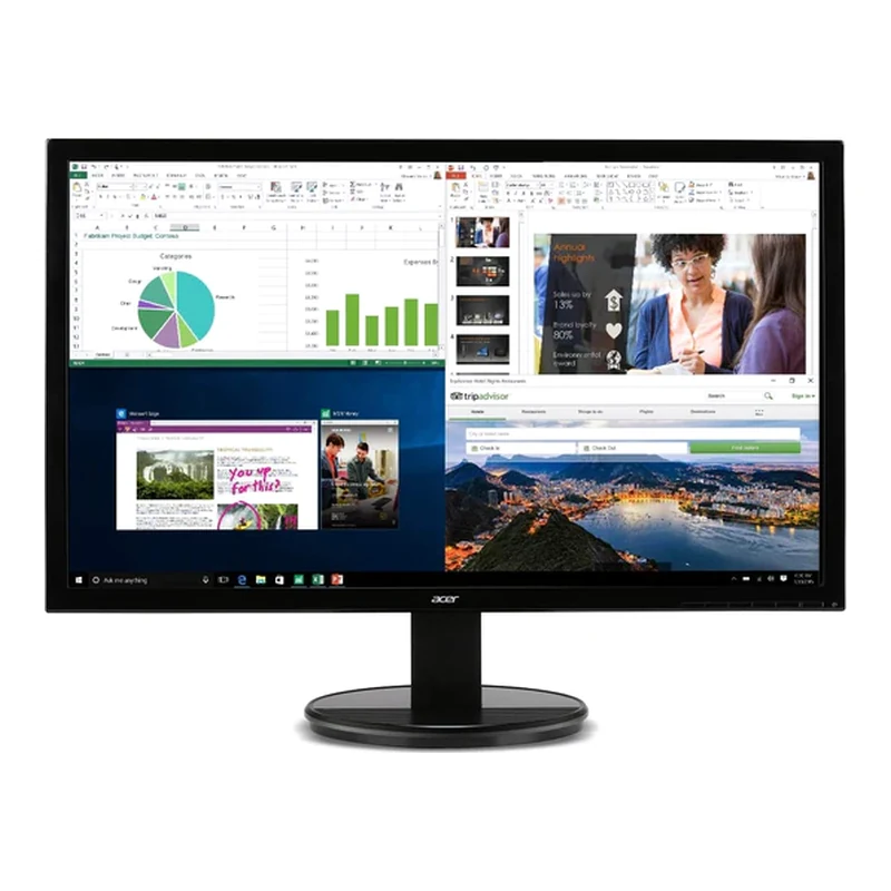Acer K202HQL Abi 19.5″ HD (1366 x 768) NTSC 72% Color Gamut Tilt VESA Compatible Monitor for Work or Home | 1 x HDMI & VGA Port, Black