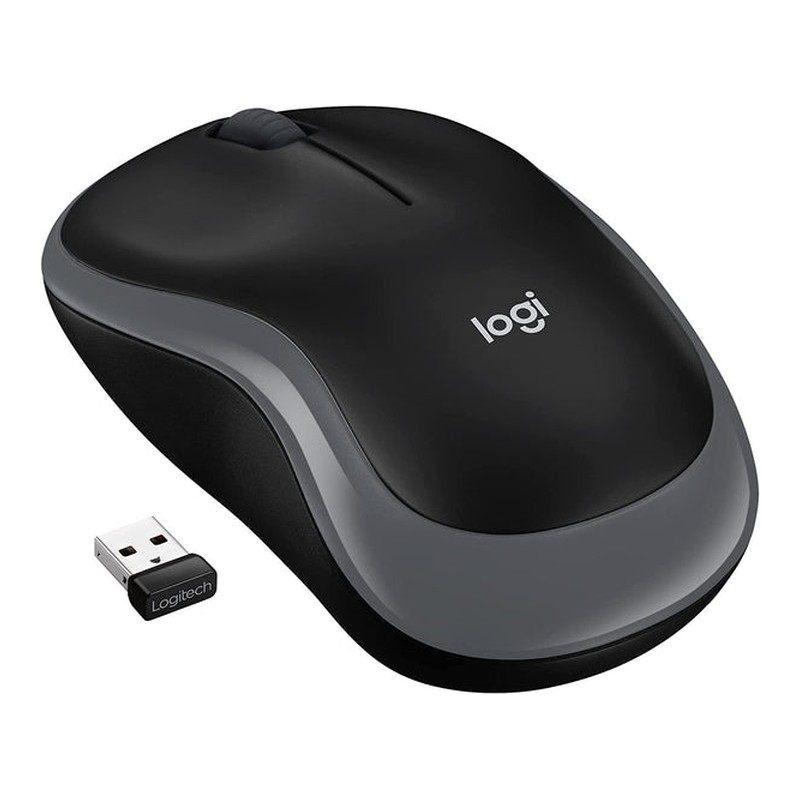 Logitech M185 Wireless Mouse, 2.4GHz with USB Mini Receiver, 12-Month Battery Life, 1000 DPI Optical Tracking, Ambidextrous, Compatible with PC, Mac, Laptop – Black