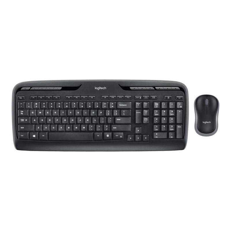 Logitech MK320 Wireless Desktop Keyboard and Mouse Combo — Entertainment Keyboard and Mouse, 2.4GHz Encrypted Wireless Connection, Long Battery Life
