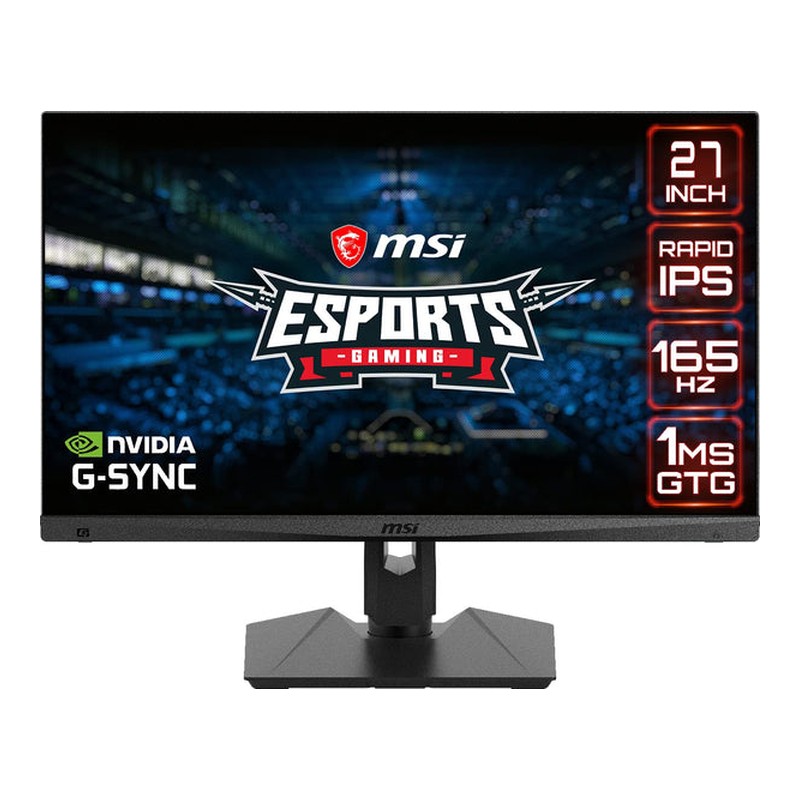 MSI QHD Rapid-IPS Quantum DOT Gaming Non-Glare Super Narrow Bezel 1ms 2560 x 1440 165Hz Refresh Rate Adjustable Arm G-Sync Compatible 27” Gaming Monitor